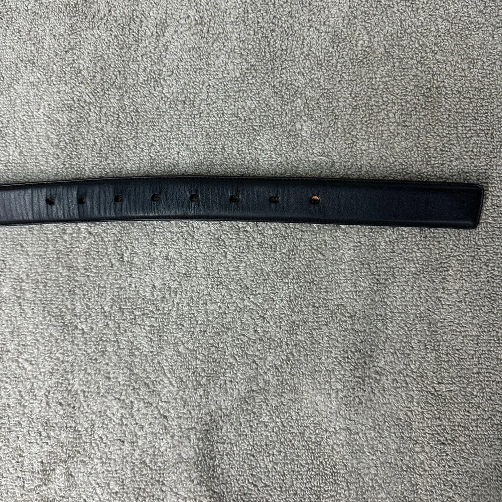 Perry Ellis Portfolio Mens Black Leather Belt Full Grain Cowhide Size 42 1P35050
